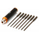 Set Manche en Carbone + embouts 7 en 1 Orange