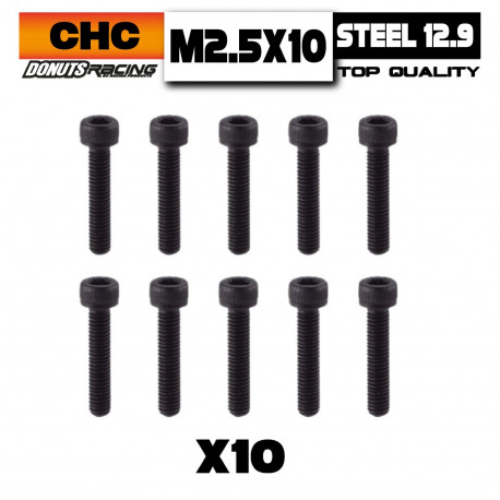 M2.5x10 Cap Screw Steel 12.9 (10)