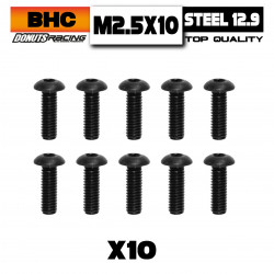 Button Head Screws M2.5x10 Steel 12.9 (10)